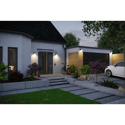 Paulmann 95746 - LED/2,3W IP44 Kinkiet solarny z czujnikiem EILEEN 3,7/230V 4000 mAh czarny