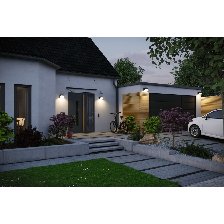 Paulmann 95746 - LED/2,3W IP44 Kinkiet solarny z czujnikiem EILEEN 3,7/230V 4000 mAh czarny
