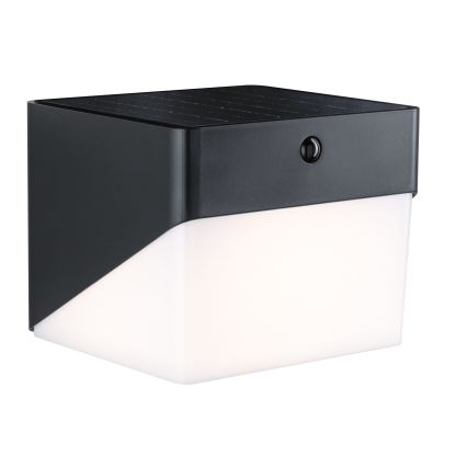 Paulmann 95746 - LED/2,3W IP44 Kinkiet solarny z czujnikiem EILEEN 3,7/230V 4000 mAh czarny