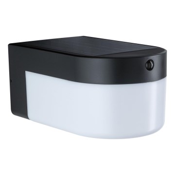 Paulmann 95747 - LED/2,3W IP44 Kinkiet solarny z czujnikiem CALYNE 3,7/230V 4000 mAh czarny