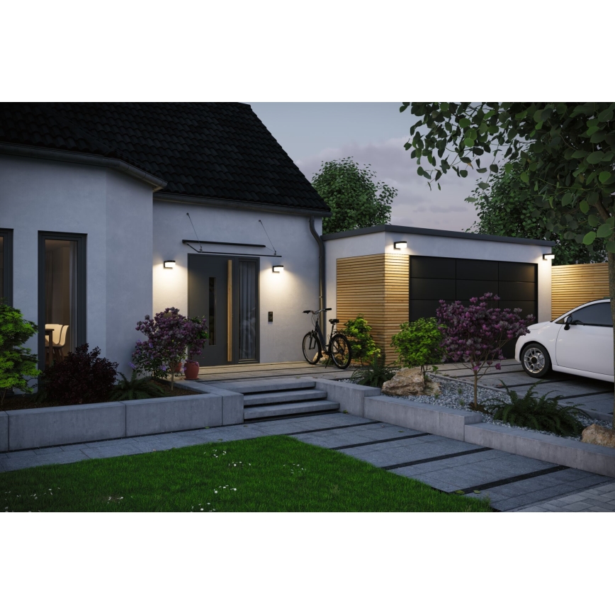 Paulmann 95747 - LED/2,3W IP44 Kinkiet solarny z czujnikiem CALYNE 3,7/230V 4000 mAh czarny