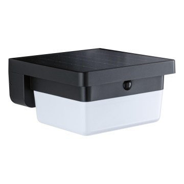 Paulmann 95748 - LED/2,3W IP44 Solarny kinkiet z czujnikiem ISLEEN 3,7/230V 4000 mAh czarny
