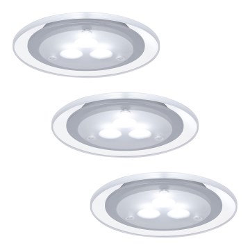 Paulmann 98352 - ZESTAW 3x LED Oprawa wpuszczana MICRO LINE 1xLED/3W/230V/12V