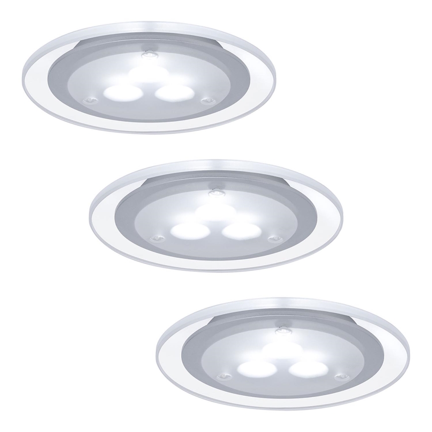 Paulmann 98352 - ZESTAW 3x LED Oprawa wpuszczana MICRO LINE 1xLED/3W/230V/12V