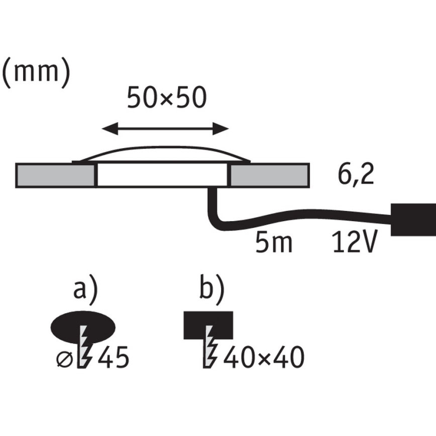 ZESTAW 3x LED Oprawa wpuszczana UPDOWNLIGHT QUADRO 3xLED/1W/230V IP67