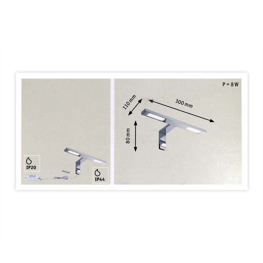 Paulmann 99385 - 2xLED/3,2W IP44 Oświetlenie łazienkowe do lustra GALERIA 230V
