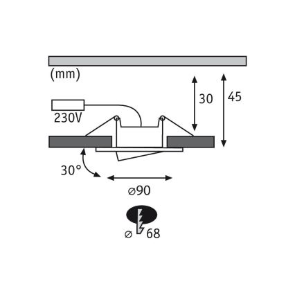 Paulmann 99933 - ZESTAW 3x LED/5,2W IP65 Ściemnialna łazienkowa oprawa wpuszczana 230V