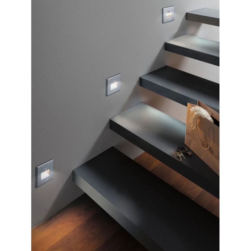 Paulmann  93134 - LED/1,2W Oświetlenie schodowe z czujnikiem EDGE 230V matowy chrom