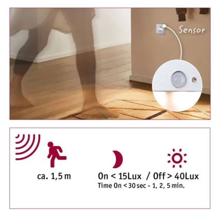 Paulmann  93134 - LED/1,2W Oświetlenie schodowe z czujnikiem EDGE 230V matowy chrom