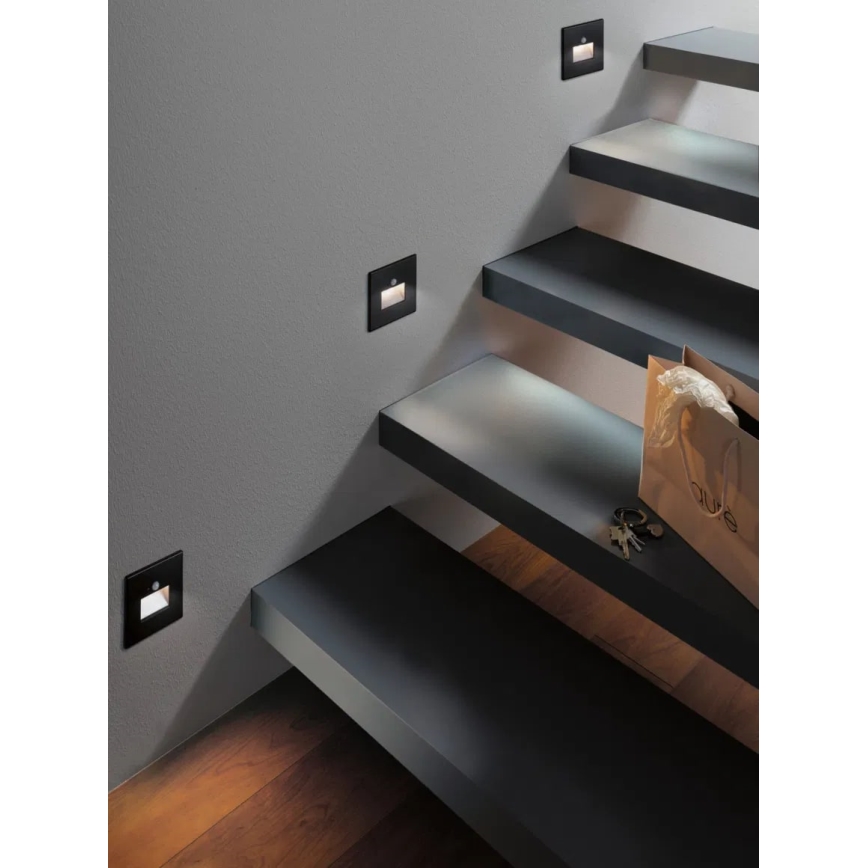 Paulmann  93135 - LED/1,2W Oświetlenie schodowe z czujnikiem EDGE 230V czarne
