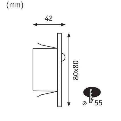 Paulmann  93135 - LED/1,2W Oświetlenie schodowe z czujnikiem EDGE 230V czarne