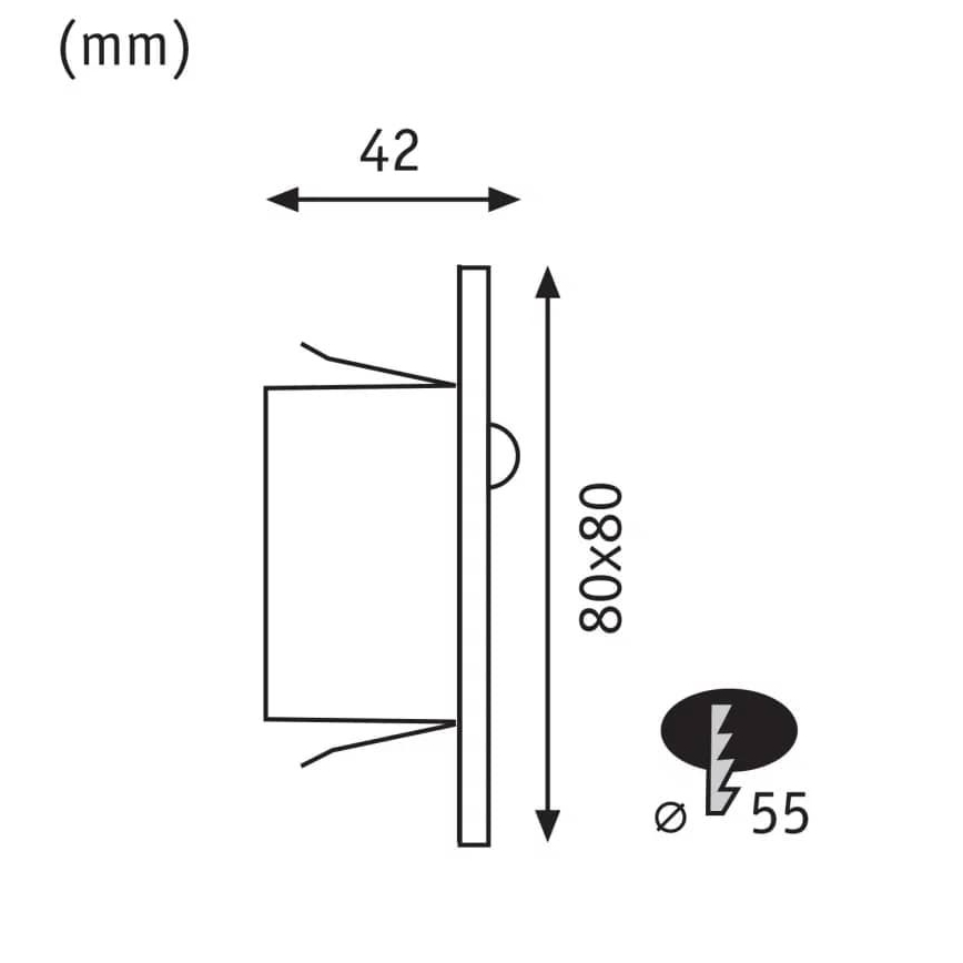 Paulmann  93135 - LED/1,2W Oświetlenie schodowe z czujnikiem EDGE 230V czarne