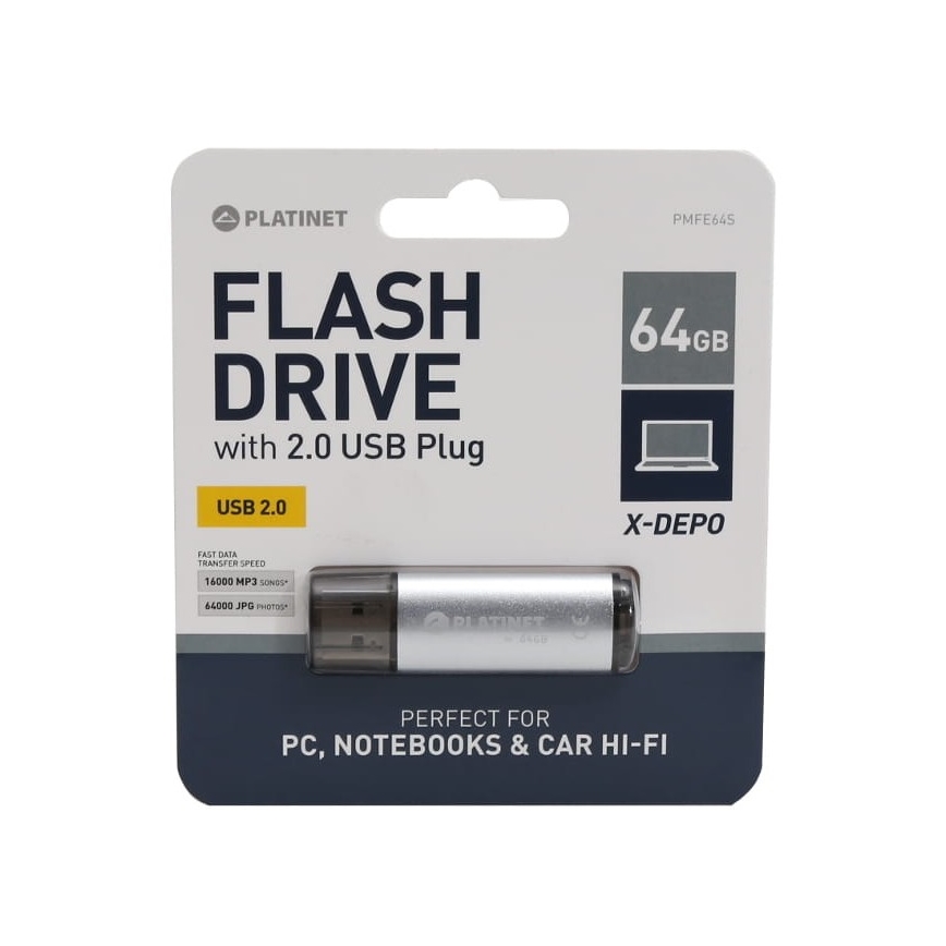 Pendrive USB 64GB srebrny
