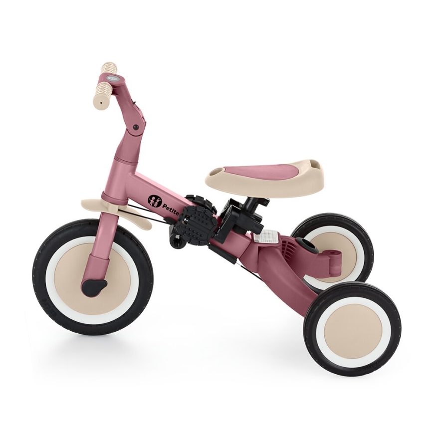 PETITE&MARS - Dziecięcy rowerek trójkołowy 5w1 TURBO Dusty Rose