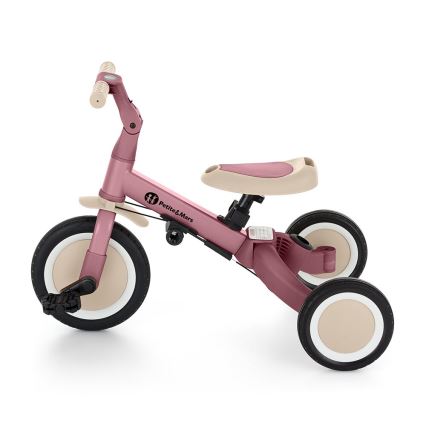 PETITE&MARS - Dziecięcy rowerek trójkołowy 5w1 TURBO Dusty Rose
