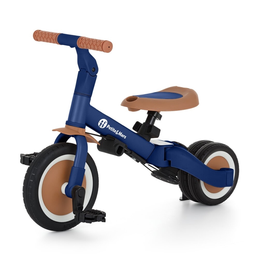 PETITE&MARS - Dziecięcy rowerek trójkołowy 5w1 TURBO Enigmatic Blue