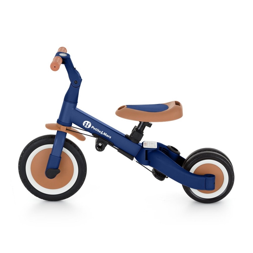 PETITE&MARS - Dziecięcy rowerek trójkołowy 5w1 TURBO Enigmatic Blue