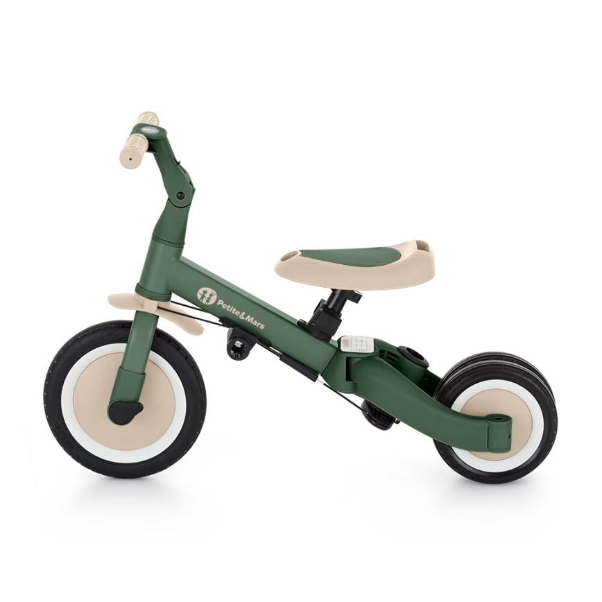 PETITE&MARS - Dziecięcy rowerek trójkołowy 5w1 TURBO Misty Green