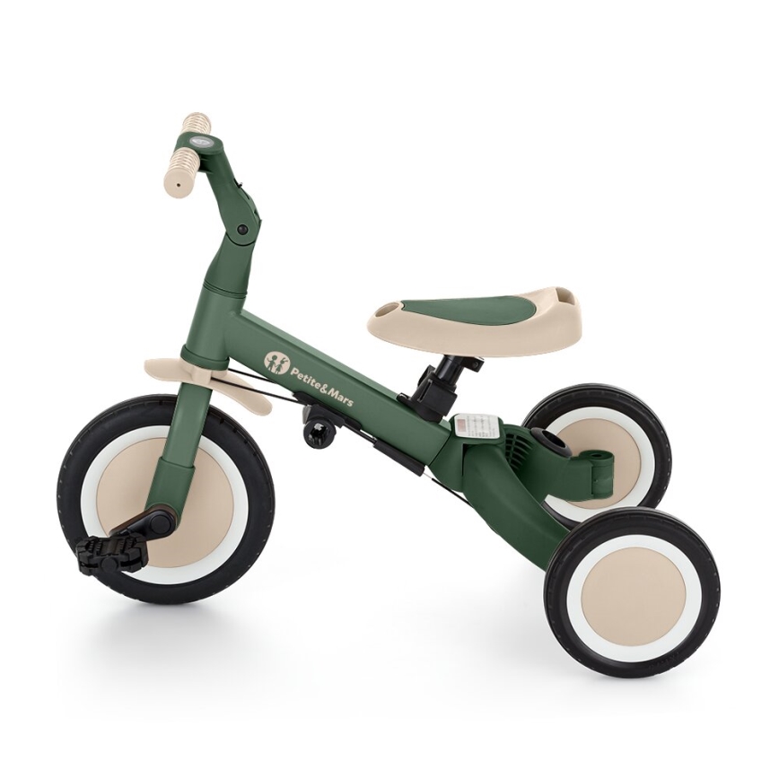 PETITE&MARS - Dziecięcy rowerek trójkołowy 5w1 TURBO Misty Green