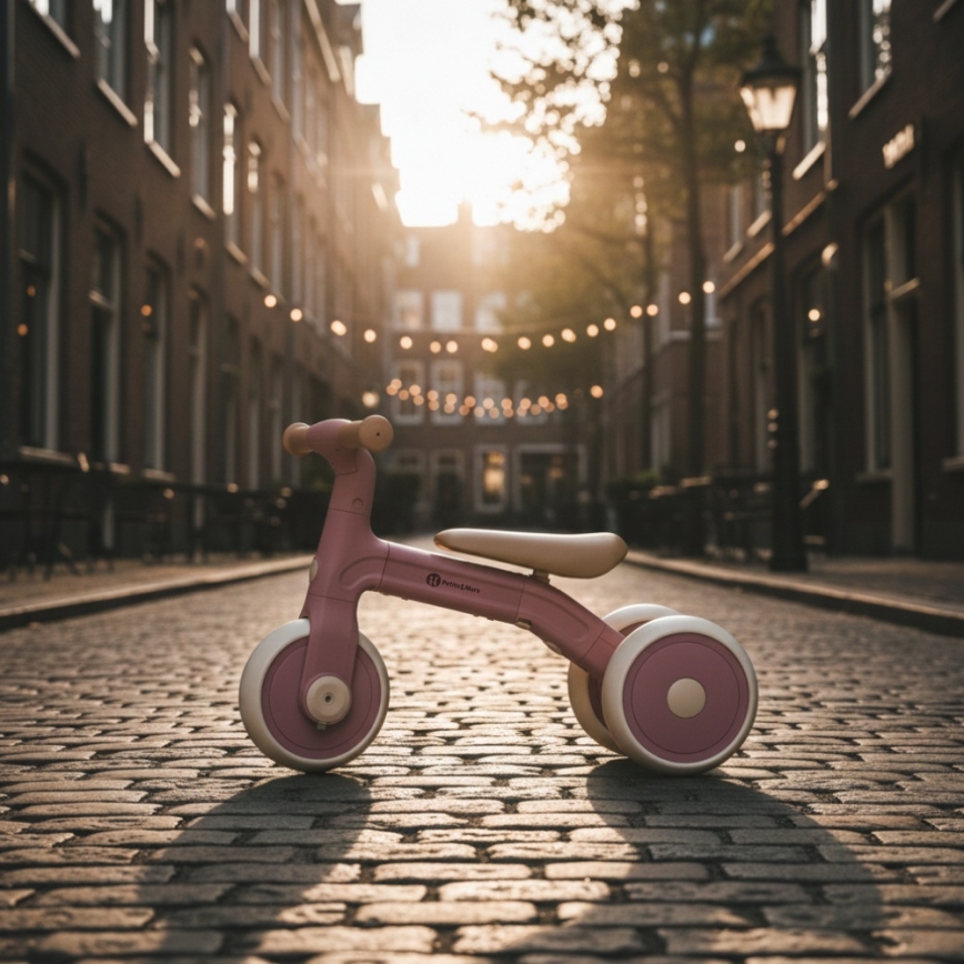 PETITE&MARS - Dziecięcy trójkołowy rowerek 3w1 BINGO Przygaszony róż