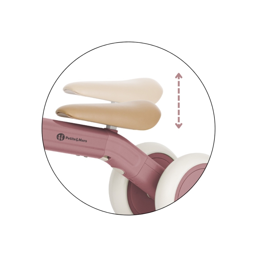 PETITE&MARS - Dziecięcy trójkołowy rowerek 3w1 BINGO Przygaszony róż