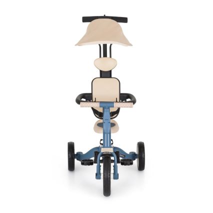 PETITE&MARS - Dziecięcy trójkołowy rowerek 5 w 1 TURBO PLUS Ocean Blue