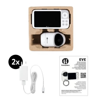 PETITE&MARS - Elektroniczna niania z monitorem EVE 5.0 3,8V 3050 mAh