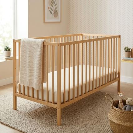 PETITE&MARS - Łóżeczko dziecięce NELA BEECH 120x60 cm buk