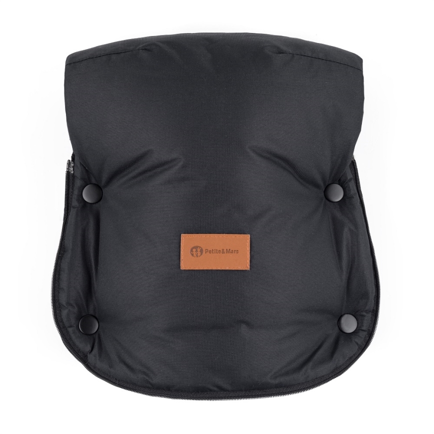 PETITE&MARS - Mufka na rączki wózka FURRY Forever Black