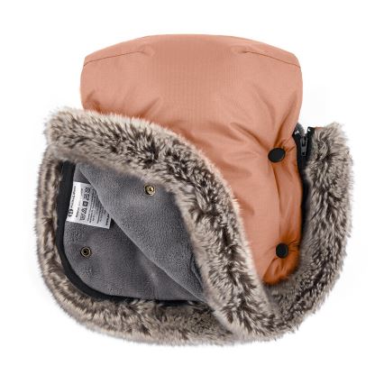 PETITE&MARS - Mufka na rączki wózka FURRY Pastel Peach