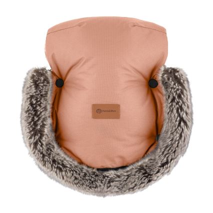 PETITE&MARS - Mufka na rączki wózka FURRY Pastel Peach