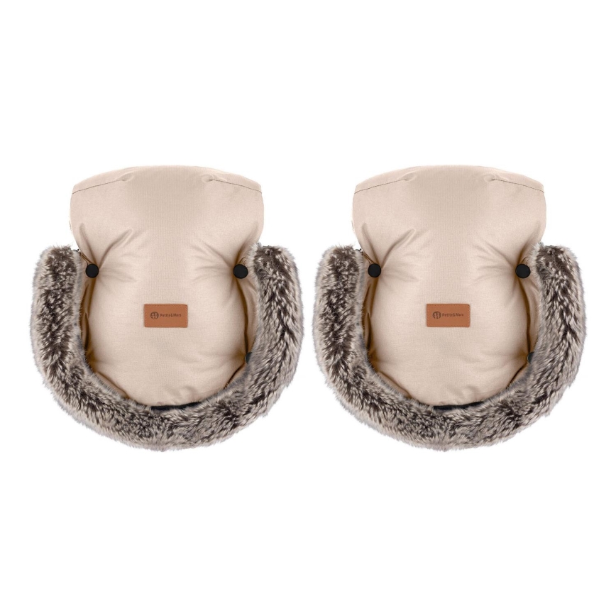 PETITE&MARS - Mufka na rączki wózka FURRY Rose Petal
