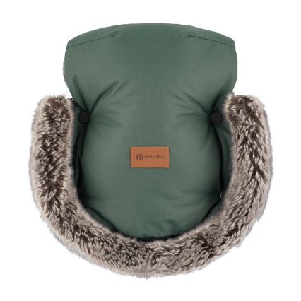 PETITE&MARS - Mufka na rączki wózka FURRY Veritable Khaki