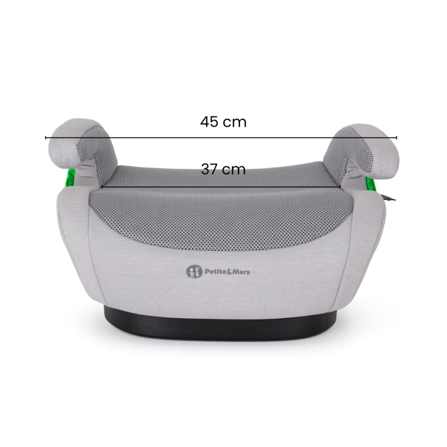 PETITE&MARS - Siedzisko podwyższające do samochodu OPTIMUS PRO i-Size Air 125–150 cm (22–36 kg) czarne