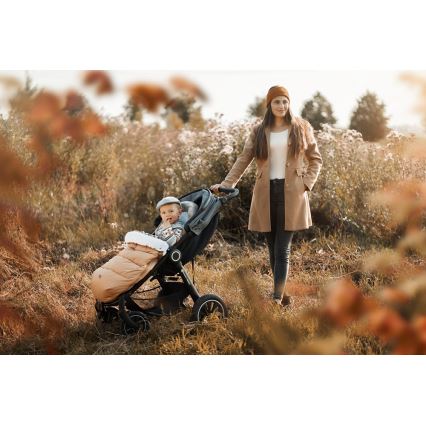 PETITE&MARS - Śpiwór dziecięcy 4 w 1 COMFY Elegant Caramel/Beige brązowy