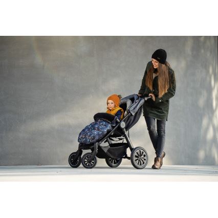 PETITE&MARS - Śpiwór dziecięcy 4 w 1 COMFY Stylish Beauty szary/niebieski