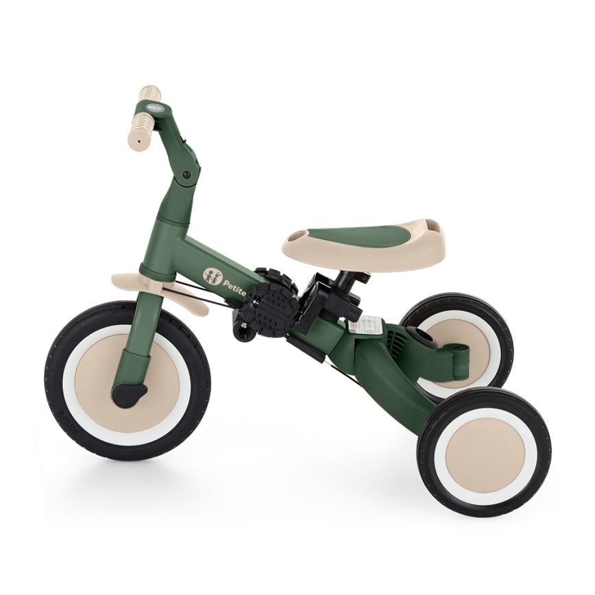 PETITE&MARS - Trójkołowy rowerek 5 w 1 TURBO PLUS Misty Green