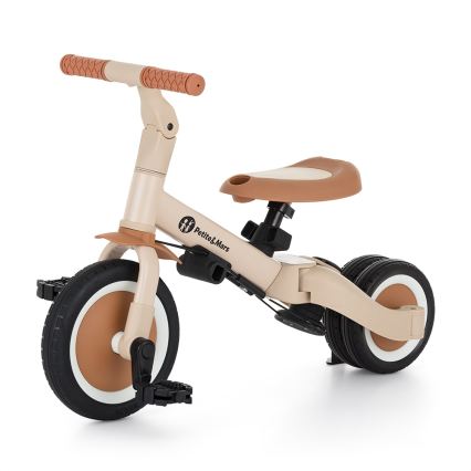 PETITE&MARS - Trójkołowy rowerek dla dzieci 5w1 TURBO PLUS Desert Sand