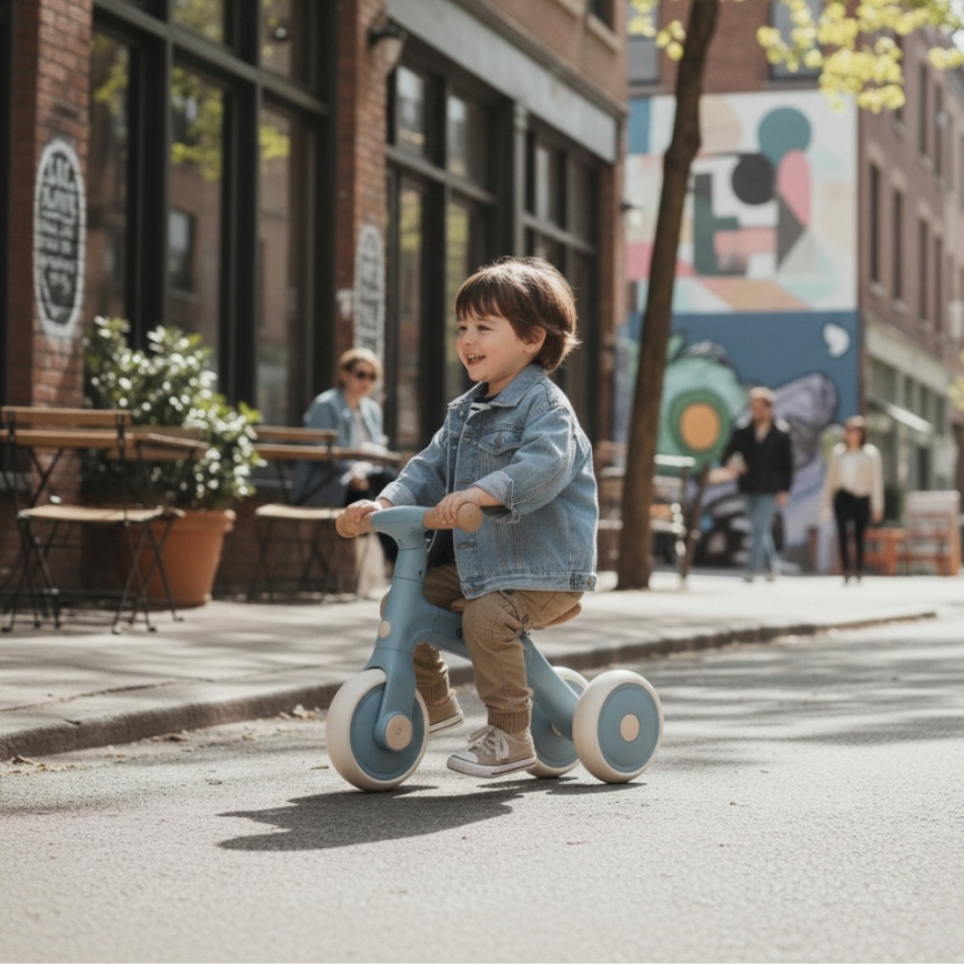 PETITE&MARS - Trójkołowy rowerek dziecięcy 3 w 1 BINGO Stering Blue