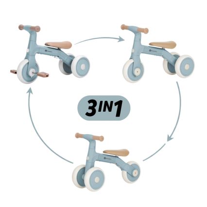 PETITE&MARS - Trójkołowy rowerek dziecięcy 3 w 1 BINGO Stering Blue