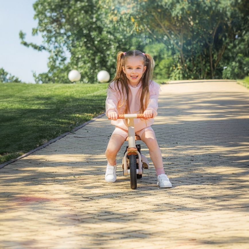 PETITE&MARS - Trójkołowy rowerek dziecięcy 5 w 1 TURBO PLUS Desert Sand