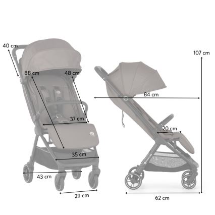 PETITE&MARS - Wózek spacerowy ZIP Creamy Cocoa