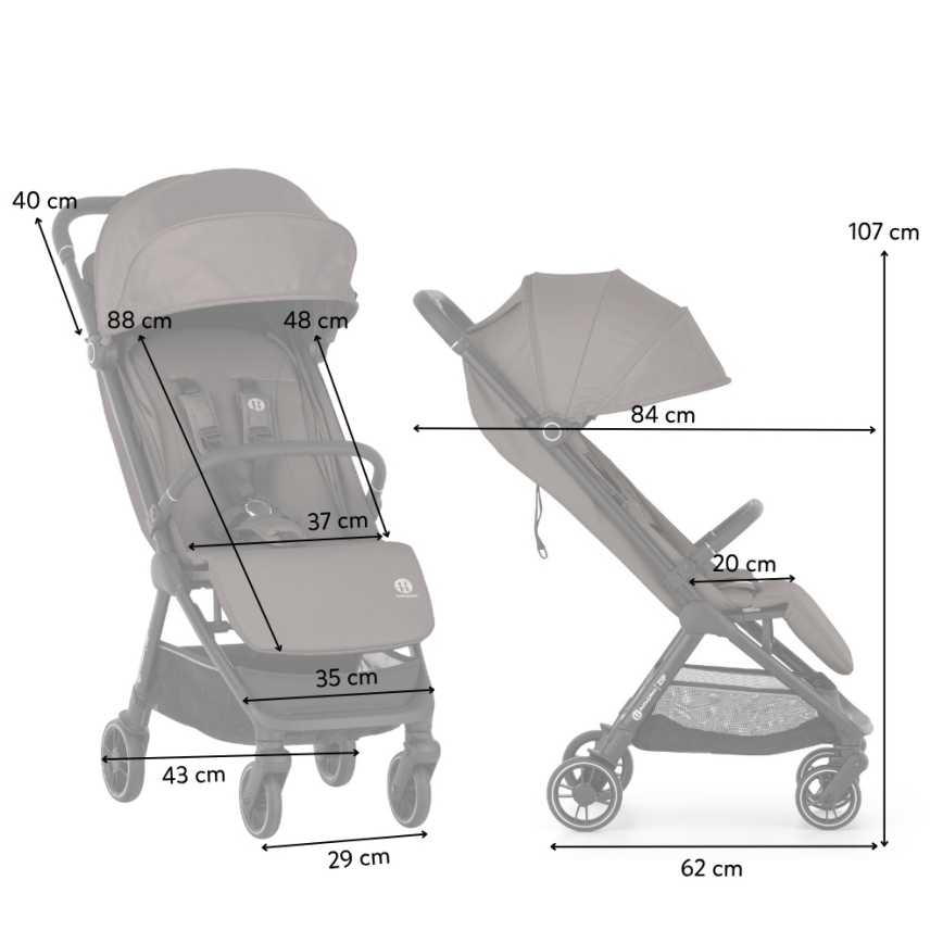 PETITE&MARS - Wózek spacerowy ZIP Creamy Cocoa