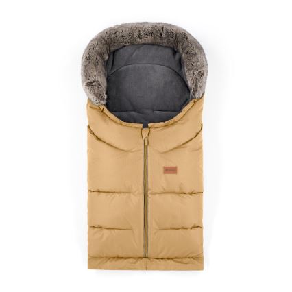 PETITE&MARS - ZESTAW Śpiwór dziecięcy 4 w 1 ARCTIC + mufki na ręce na wózek FURRY Elegant Caramel