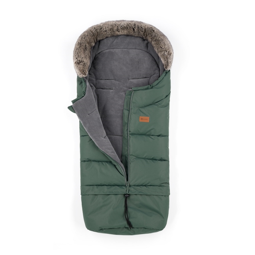 PETITE&MARS - ZESTAW Śpiwór dziecięcy 4 w 1 ARCTIC + mufki na ręce na wózekURRY Veritable Khaki