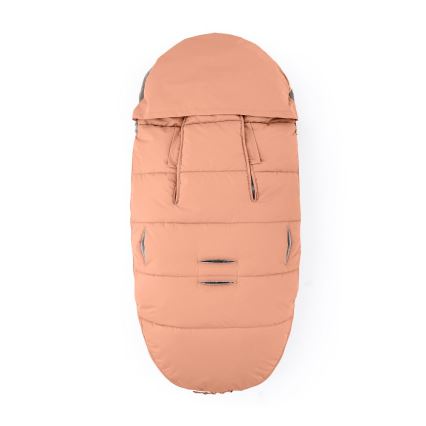 PETITE&MARS - ZESTAW Śpiwór dziecięcy 4 w 1 COMFY + mufki na ręce na wózek FURRY Pastel Peach