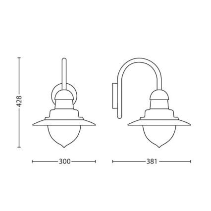 Philips 01652/30/PN - Kinkiet zewnętrzny RAINDROP 1xE27/60W/230V IP44