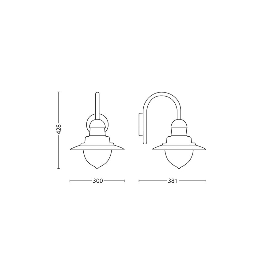 Philips 01652/52/PN - Kinkiet zewnętrzny RAINDROP 1xE27/60W/230V IP44