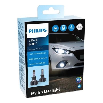 Philips 11258U3022X2 - ZESTAW 2xLED Żarówka samochodowa Ultinon Pro3022 H1 P14,5s/20W/12/24V 6000K