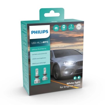 Philips 11362U51X2 - ZESTAW 2xLED Żarówka samochodowa Ultinon Pro5100 H11 PGJ19-2/12W/12/24V 5800K